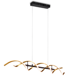 Κρεμαστό Φωτιστικό Trio Lighting SEQUENCE , 45W · 5600lm, 2300+3000+4000K Χρυσό Αλουμίνιο, Step Dimmable, Χρώματα Ρυθμιζόμενα στο Φωτιστικό- 341810208
