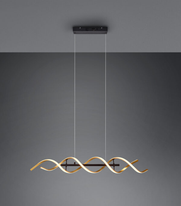 Κρεμαστό Φωτιστικό Trio Lighting SEQUENCE , 45W · 5600lm, 2300+3000+4000K Χρυσό Αλουμίνιο, Step Dimmable, Χρώματα Ρυθμιζόμενα στο Φωτιστικό- 341810208