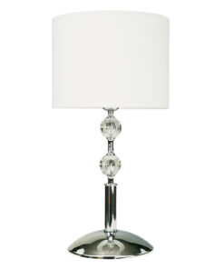 InLight Επιτραπέζιο φωτιστικό από χρώμιο μέταλλο κρύσταλλο και υφασμάτινο καπέλο (3422-Χρώμιο)