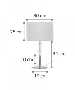 InLight Επιτραπέζιο φωτιστικό από χρυσό μέταλλο κρύσταλλο και υφασμάτινο καπέλο 1XE27 D:59cm (3422-Χρυσό)