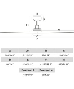 Faro Barcelona Klim Ανεμιστήρας Οροφής Ø1250mm με Τηλεχειριστήριο σε Σκούρο Ξύλο – 34277FR