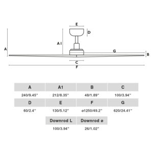 Faro Barcelona Klim Ανεμιστήρας Οροφής Ø1250mm με Τηλεχειριστήριο σε Σκούρο Ξύλο – 34277FR