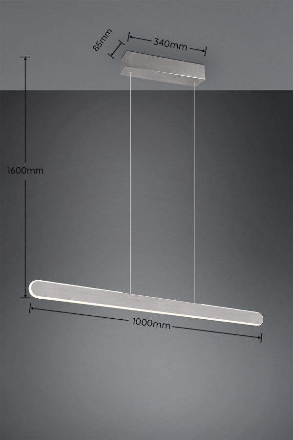 Κρεμαστό Γραμμικό Φωτιστικό Up-Down HELIOS Trio Lighting LED 28W 3300lm CCT Dimmable Αφής Βουρτσισμένο Αλουμίνιο – 343310105