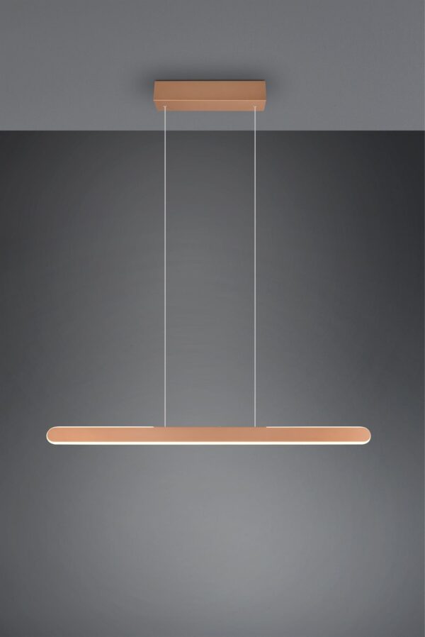 Κρεμαστό Γραμμικό Φωτιστικό Up-Down HELIOS Trio Lighting LED 28W 3300lm CCT Dimmable Αφής Καφέ – 343310165