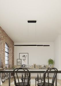 Κρεμαστό Φωτιστικό Trio Lighting LED 48W 2700K Μαύρου Χρώματος Dimmable με Τηλεχειριστήριο – 343310332