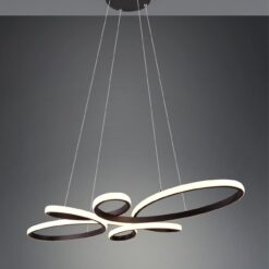 Κρεμαστό Φωτιστικό FLY Trio Lighting LED 32W 3900lm 3000K Step Dimmable Μαύρο Ματ – 345619132