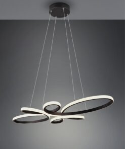 Κρεμαστό Φωτιστικό FLY Trio Lighting LED 32W 3900lm 3000K Step Dimmable Μαύρο Ματ – 345619132