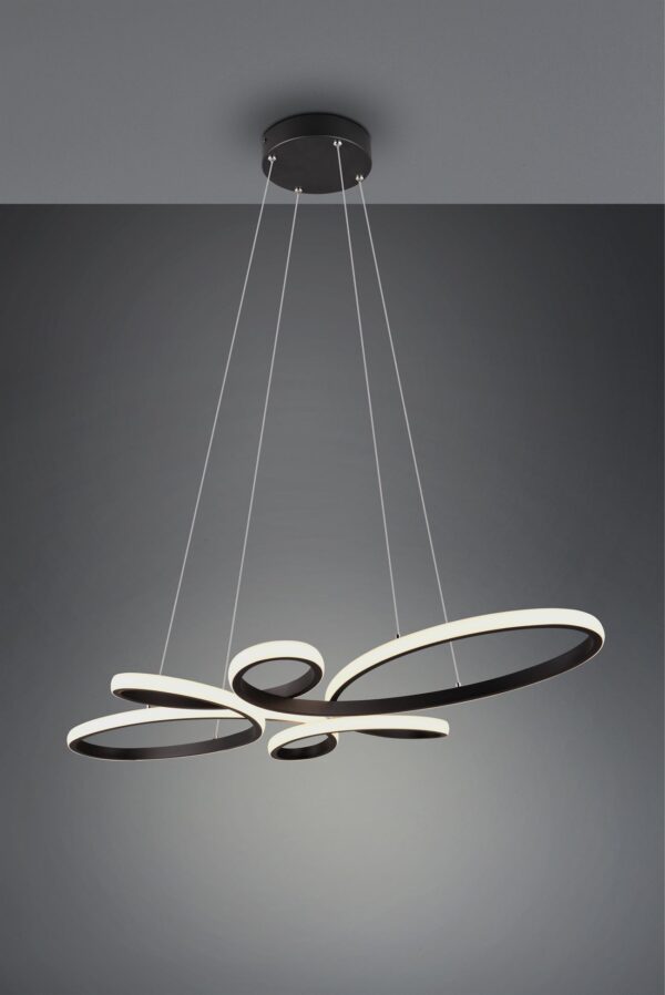 Κρεμαστό Φωτιστικό FLY Trio Lighting LED 32W 3900lm 3000K Step Dimmable Μαύρο Ματ – 345619132