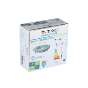 Κουτί φωτιστικού σποτ V-TAC LED VT-7227, στρόγγυλο, συμβατό με GU10, IP20, 3 χρόνια εγγύηση.