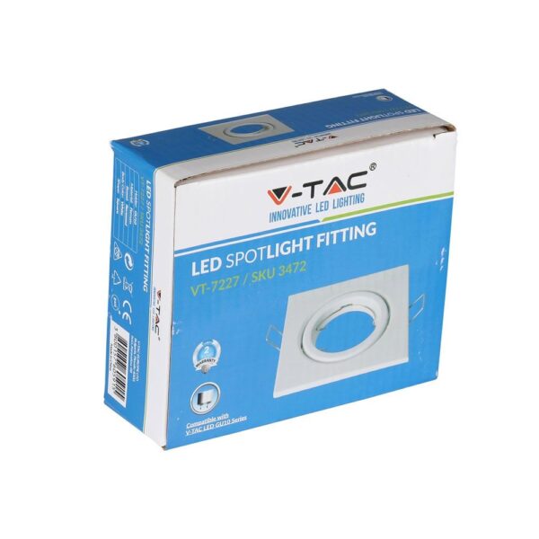 VT-7227 LED σποτ στερέωσης, λευκό, συμβατό με GU10 λαμπτήρες, συσκευασία 2 ετών εγγύηση.