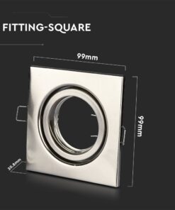 Τετράγωνο Inox σποτ φωτισμού 99mm x 30.8mm, για μοντέρνο εσωτερικό σχεδιασμό.