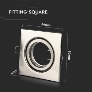 Τετράγωνο Inox σποτ φωτισμού 99mm x 30.8mm, για μοντέρνο εσωτερικό σχεδιασμό.