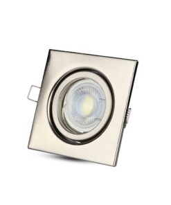 Τετράγωνο σποτ φωτιστικό οροφής LED νίκελ, ρυθμιζόμενο, ιδανικό για σύγχρονη διακόσμηση εσωτερικού χώρου.