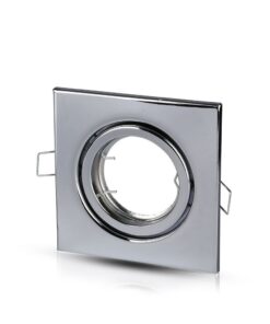 Τετράγωνη χωνευτή βάση φωτιστικού κανένα, χρώμιο, μοντέρνος σχεδιασμός, ιδανική για εσωτερική διακόσμηση.