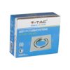 LED σποτ φωτιστικό V-TAC VT-7227, τετράγωνο, μεταλλικό, για λάμπες GU10, συσκευασία με εικόνα προϊόντος.