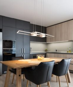 LED Κρεμαστό Φωτιστικό ALBANY Νίκελ Ματ 37W 4300lm CCT Dimmable με Τηλεχειριστήριο Trio Lighting – 347710407