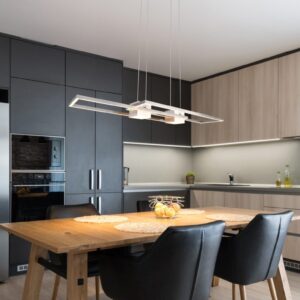 LED Κρεμαστό Φωτιστικό ALBANY Νίκελ Ματ 37W 4300lm CCT Dimmable με Τηλεχειριστήριο Trio Lighting – 347710407