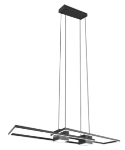 LED Κρεμαστό Φωτιστικό ALBANY Μαύρο Ματ 37W 4300lm CCT Dimmable με Τηλεχειριστήριο Trio Lighting – 347710432