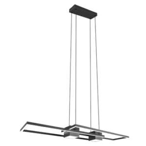 LED Κρεμαστό Φωτιστικό ALBANY Μαύρο Ματ 37W 4300lm CCT Dimmable με Τηλεχειριστήριο Trio Lighting – 347710432