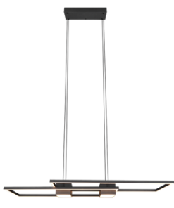 LED Κρεμαστό Φωτιστικό ALBANY Μαύρο Ματ 37W 4300lm CCT Dimmable με Τηλεχειριστήριο Trio Lighting – 347710432