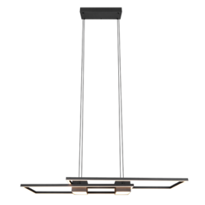 LED Κρεμαστό Φωτιστικό ALBANY Μαύρο Ματ 37W 4300lm CCT Dimmable με Τηλεχειριστήριο Trio Lighting – 347710432