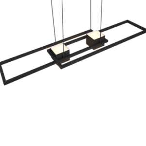 LED Κρεμαστό Φωτιστικό ALBANY Μαύρο Ματ 37W 4300lm CCT Dimmable με Τηλεχειριστήριο Trio Lighting – 347710432