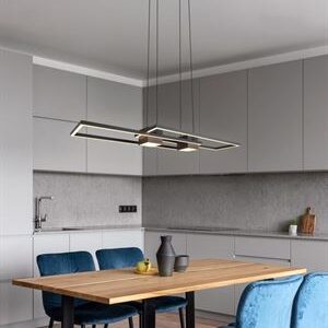 LED Κρεμαστό Φωτιστικό ALBANY Μαύρο Ματ 37W 4300lm CCT Dimmable με Τηλεχειριστήριο Trio Lighting – 347710432