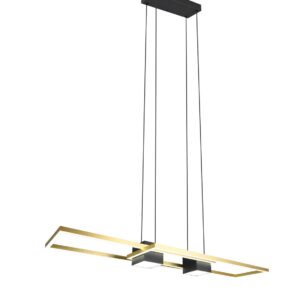 LED Κρεμαστό Φωτιστικό ALBANY Χρυσό/Μαύρο 37W 4300lm CCT Dimmable με Τηλεχειριστήριο Trio Lighting – 347710480