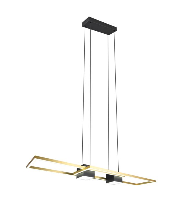 LED Κρεμαστό Φωτιστικό ALBANY Χρυσό/Μαύρο 37W 4300lm CCT Dimmable με Τηλεχειριστήριο Trio Lighting – 347710480