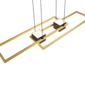 LED Κρεμαστό Φωτιστικό ALBANY Χρυσό/Μαύρο 37W 4300lm CCT Dimmable με Τηλεχειριστήριο Trio Lighting – 347710480