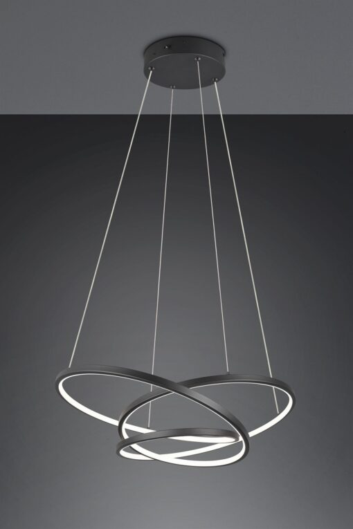 LED Κρεμαστό Φωτιστικό Μαύρο Ματ Φ64 Darvin 34W 4500lm CCT Step Dimmable Trio Lighting – 349110132