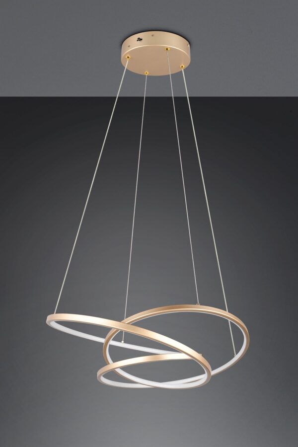 LED Κρεμαστό Φωτιστικό Χρυσό Φ64 Darvin 34W 4500lm CCT Step Dimmable Trio Lighting – 349110179