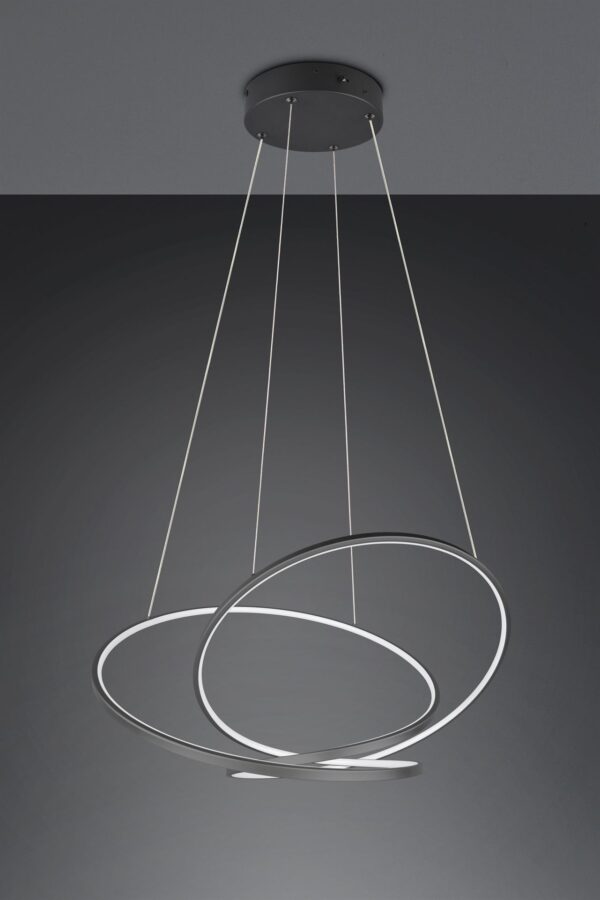 LED Κρεμαστό Φωτιστικό Μαύρο Ματ Φ84 Darvin 52W 6700lm CCT Step Dimmable Trio Lighting – 349119132