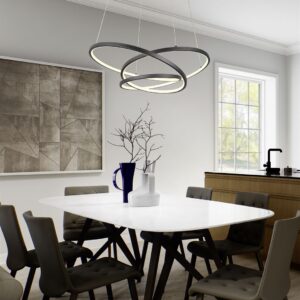 LED Κρεμαστό Φωτιστικό Μαύρο Ματ Φ64 Darvin 34W 4500lm CCT Step Dimmable Trio Lighting – 349110132
