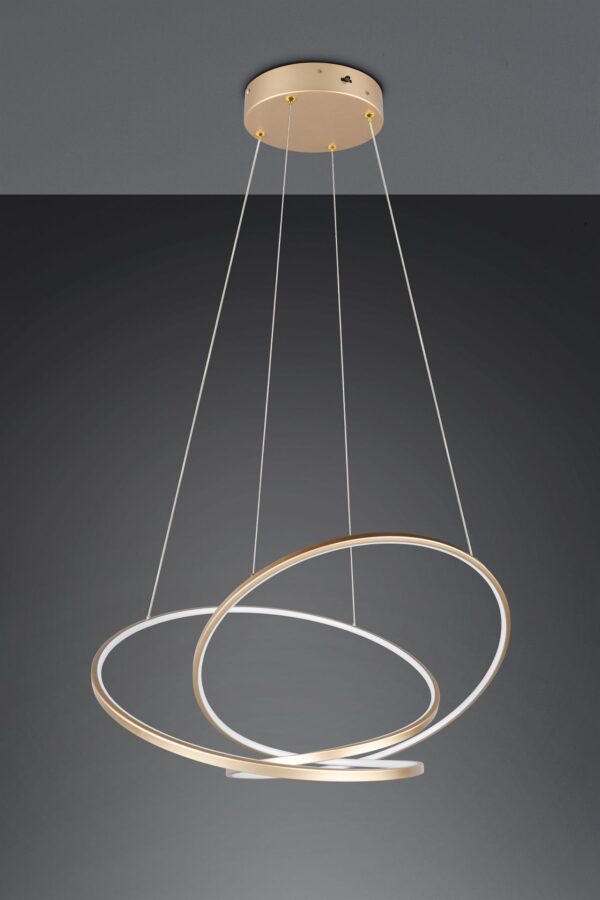 LED Κρεμαστό Φωτιστικό Χρυσό Φ84 Darvin 52W 6700lm CCT Step Dimmable Trio Lighting – 349119179