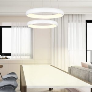 LED Κρεμαστό Φωτιστικό Λευκό Ματ Φ41 Cardona 29W 3300lm CCT Step Dimmable Trio Lighting – 349614531