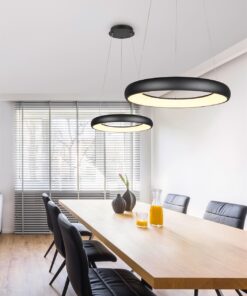 LED Κρεμαστό Φωτιστικό Μαύρο Ματ Φ46 Cardona 29W 3300lm CCT Step Dimmable Trio Lighting – 349614532