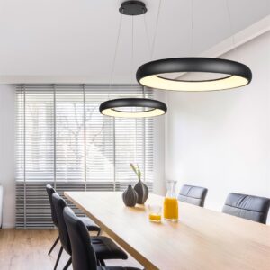 LED Κρεμαστό Φωτιστικό Μαύρο Ματ Φ46 Cardona 29W 3300lm CCT Step Dimmable Trio Lighting – 349614532