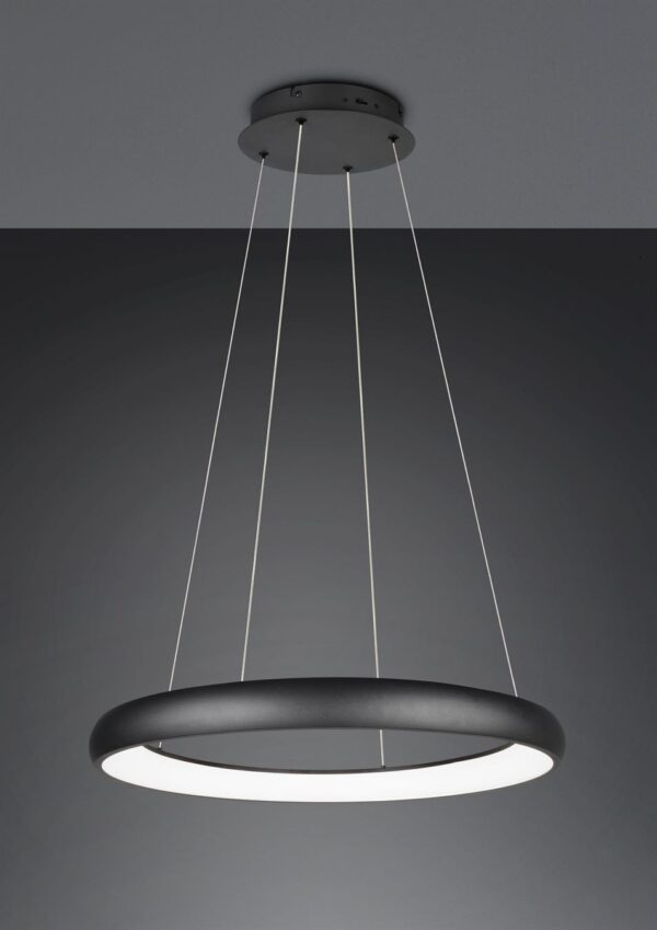 LED Κρεμαστό Φωτιστικό Μαύρο Ματ Φ75 Cardona 59W 6900lm CCT Step Dimmable Trio Lighting – 349617532