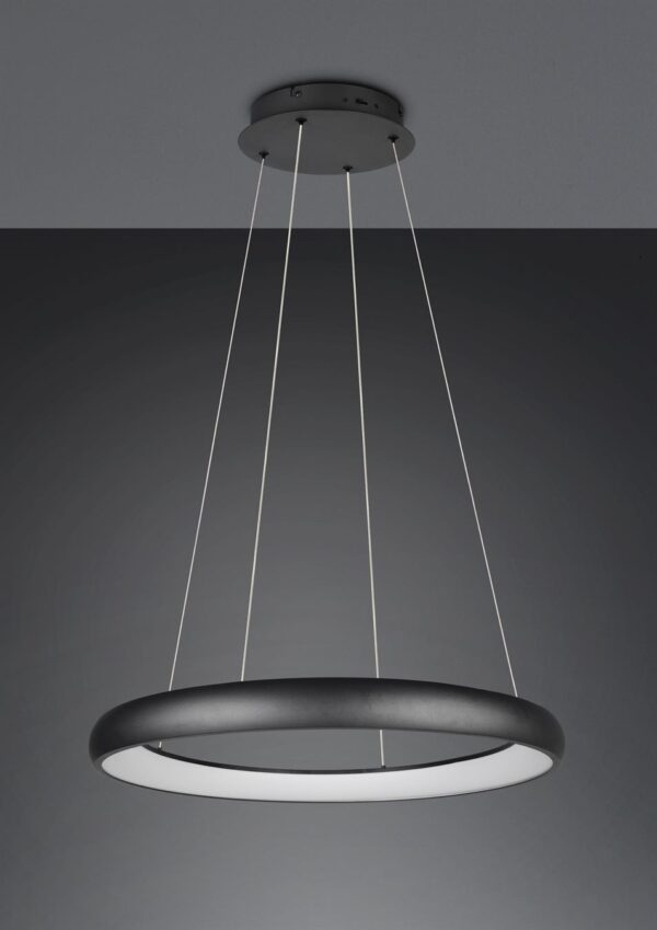 LED Κρεμαστό Φωτιστικό Μαύρο Ματ Φ75 Cardona 59W 6900lm CCT Step Dimmable Trio Lighting – 349617532