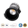 GloboStar® MICRO-S 60238 Χωνευτό LED Spot Downlight TrimLess Φ4cm 5W 650lm 38° AC 220-240V IP20 Φ4 x Υ5.9cm – Στρόγγυλο – Μαύρο – Φυσικό Λευκό 4500K – Bridgelux COB – 5 Years Warranty
