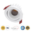 GloboStar® LEO-R 60285 Χωνευτό LED Spot Downlight TrimLess Φ8.5cm 10W 1250lm 38° AC 220-240V IP20 Φ8.5 x Υ6.6cm – Στρόγγυλο – Κινούμενο – Λευκό & Anti-Glare HoneyComb – Θερμό Λευκό 2700K – Bridgelux COB – 5 Years Warranty