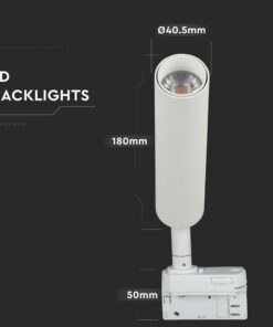 LED Φωτιστικό Ράγας Λευκό 7W V-TAC PRO Samsung Chip COB CRI >90 24° 420lm Θερμό Λευκό 3000K – 350
