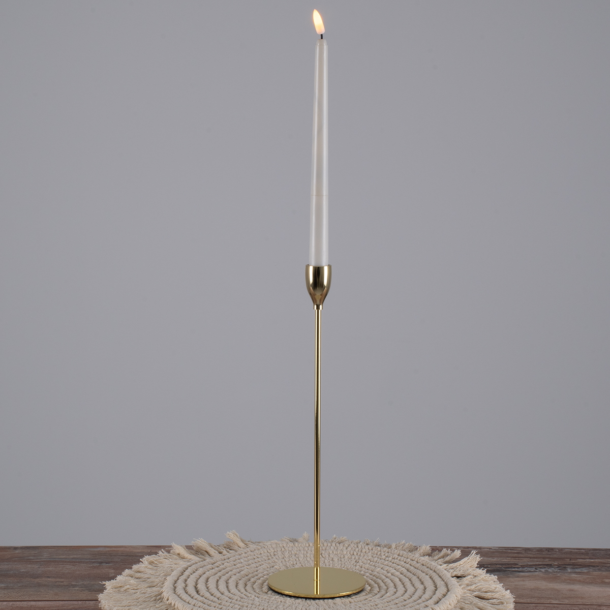 GloboStar® ISABELLA 35102 Κηροπήγιο Μεταλλικό Χρυσό Φ10 x Υ33cm