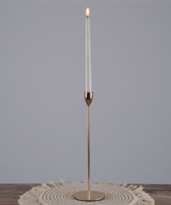 GloboStar® ISABELLA 35105 Κηροπήγιο Μεταλλικό Χάλκινο Φ10 x Υ33cm