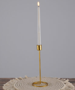 GloboStar® EVELYN 35107 Κηροπήγιο Μεταλλικό Χρυσό Φ9.5 x Υ23.5cm