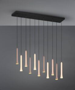 Κρεμαστό Φωτιστικό Ράγα με 11 Σποτ Μαύρο Ματ-Καφέ-Taupe Fiato LED 33W CCT 4400lm Step Dimmable Trio Lighting – 352011117