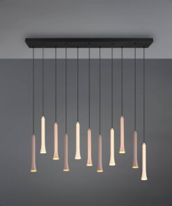 Κρεμαστό Φωτιστικό Ράγα με 11 Σποτ Μαύρο Ματ-Καφέ-Taupe Fiato LED 33W CCT 4400lm Step Dimmable Trio Lighting – 352011117