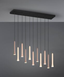 Κρεμαστό Φωτιστικό Ράγα με 11 Σποτ Μαύρο Ματ-Καφέ-Taupe Fiato LED 33W CCT 4400lm Step Dimmable Trio Lighting – 352011117