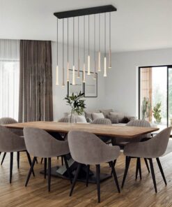 Κρεμαστό Φωτιστικό Ράγα με 11 Σποτ Μαύρο Ματ-Καφέ-Taupe Fiato LED 33W CCT 4400lm Step Dimmable Trio Lighting – 352011117